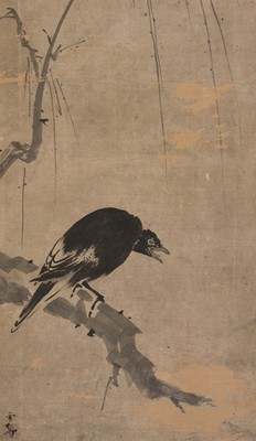 Lot 598 - SESSON SHUKEI (1504-1589): ‘CROW UNDER WILLOW TREE’