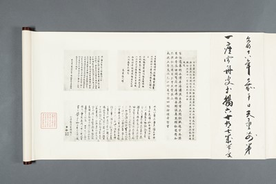Lot 1289 - AFTER SESSHŪ TŌYŌ: A VERY LONG PRINTED HANDSCROLL OF A LANDSCAPE
