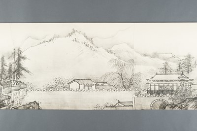 Lot 1289 - AFTER SESSHŪ TŌYŌ: A VERY LONG PRINTED HANDSCROLL OF A LANDSCAPE