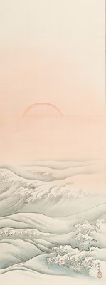 Lot 1285 - HASHIMOTO GAHO (1835-1908): RISING SUN OVER THE OCEAN
