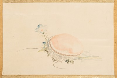 Lot 269 - A SCROLL PAINTING OF AN AWABI SHELL, 19th CENTURY