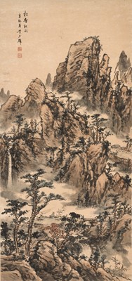 Lot 206 - ‘AUTUMN MOUNTAIN LANDSCAPE’, BY HUANG JUNBI (1898-1991), CHINA, DATED 1951