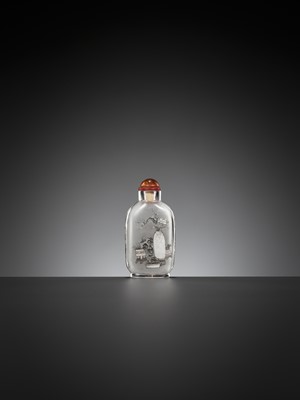 Lot 589 - AN INSIDE-PAINTED GLASS SNUFF BOTTLE, BY BI RONGJIU (1874-1925), DATED 1893