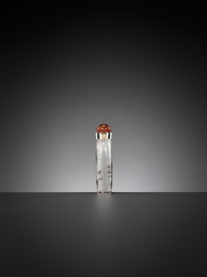 Lot 589 - AN INSIDE-PAINTED GLASS SNUFF BOTTLE, BY BI RONGJIU (1874-1925), DATED 1893
