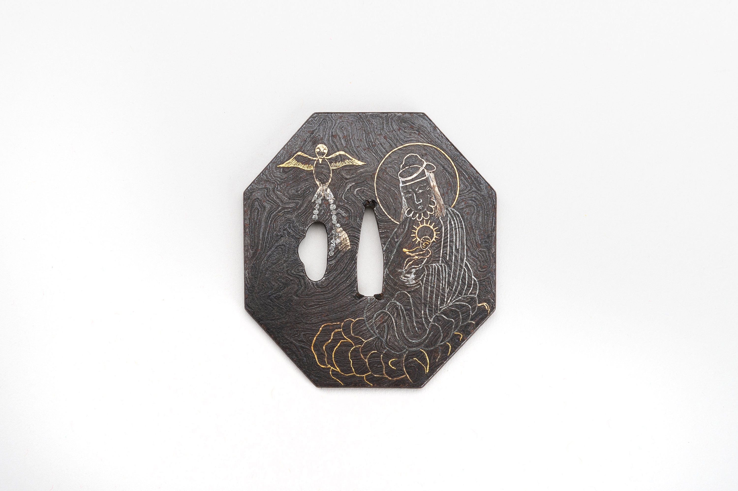 【 アガデスクロス八角飾皿 】　トゥアレグクロス彫金壁掛　アルジェリア骨董　僅少 アガデスクロス八角飾皿 】 トゥアレグクロス彫金壁掛