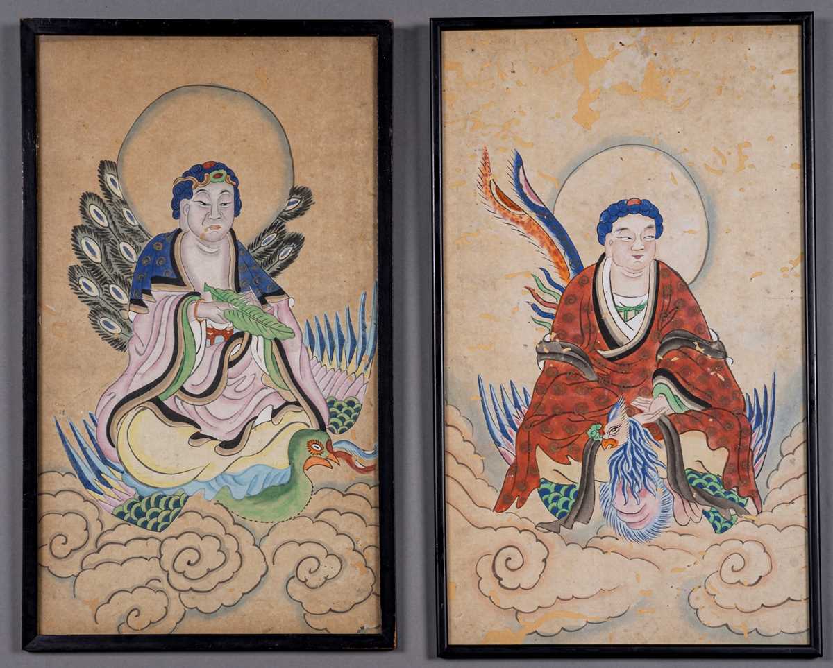 Lot 388 - TWO QING DYNASTY PANTINGS OF DEITIES