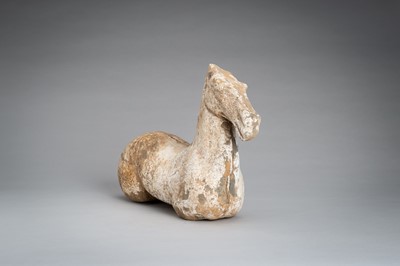 Lot 519 - A POTTERY FIGURE OF A HORSE, HAN DYNASTY