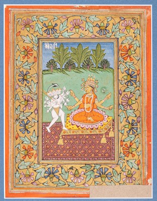 Lot 934 - AN INDIAN MINIATURE PAINTING OF BHAIRAVI, 1780-1800