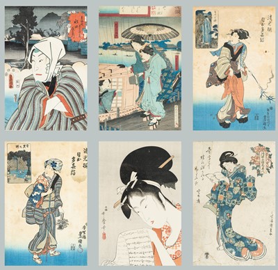 Lot 316 - A LOT WITH SIX JAPANESE COLOR WOODBLOCK PRINTS