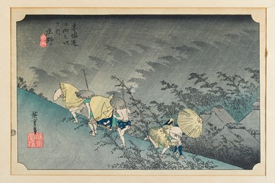 Lot 352 - UTAGAWA HIROSHIGE (1797 – 1858): SHONO DRIVING RAIN