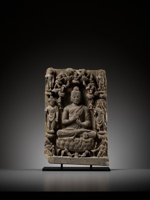 Lot 228 - A SCHIST STELE DEPICTING BUDDHA, ANCIENT REGION OF GANDHARA, 3RD-4TH CENTURY