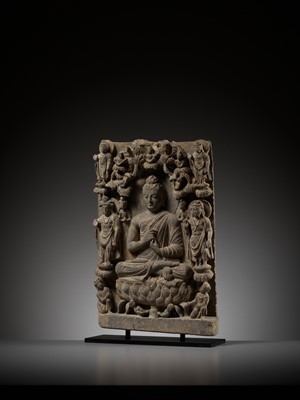 Lot 228 - A SCHIST STELE DEPICTING BUDDHA, ANCIENT REGION OF GANDHARA, 3RD-4TH CENTURY
