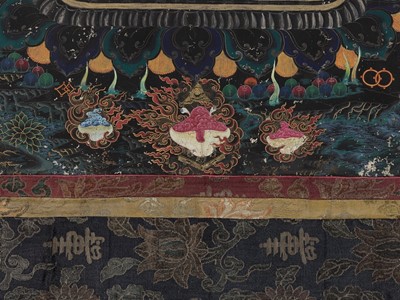 Lot 533 - A BLACK-GROUND THANGKA DEPICTING VAJRAKILA