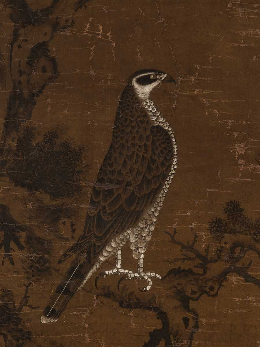 Lot 542 - ‘YELLOW HAWK ON AN OLD JUNIPER’, AFTER ZHANG SHUNZI AND XUEJIE WENG, MING DYNASTY