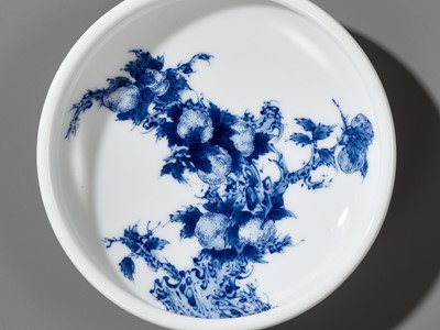 Lot 450 - A BLUE AND WHITE ‘NINE PEACHES’ BOWL, JIANGXI PORCELAIN COMPANY, FIRST HALF OF 20TH CENTURY