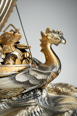 Lot 64 - A SILVER AND GILT TAKARABUNE (TREASURE BOAT), TAISHO