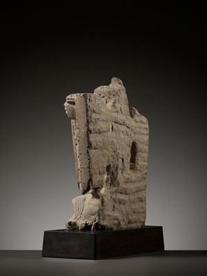 Lot 181 - A GRAY SCHIST FIGURE OF A WINGED ATLAS, ANCIENT REGION OF GANDHARA, 3RD - 4TH CENTURY
