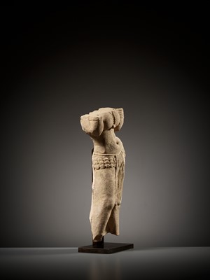 Lot 187 - A SANDSTONE TORSO OF A YAKSHI, INDIA, MATHURA, KUSHAN PERIOD, 1ST-2ND CENTURY