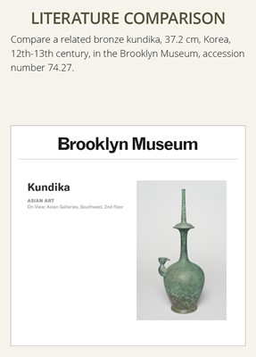 Lot 679 - A BRONZE RITUAL WATER VESSEL, KUNDIKA, GORYEO DYNASTY