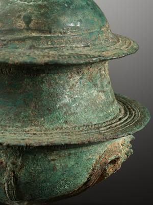 Lot 631 - A BRONZE ELEPHANT BELL, KHMER EMPIRE, ANGKOR PERIOD