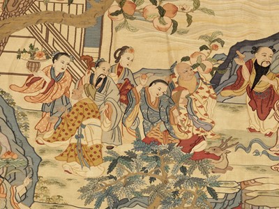 Lot 194 - A LARGE KESI ‘PEACH FESTIVAL’ PANEL, QING DYNASTY