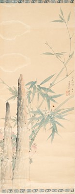 Lot 282 - CHEN DINGWU: A HANGING SCROLL PAINTING OF BAMBOO SHOOTS
