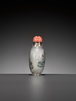 Lot 54 - AN INSIDE-PAINTED GLASS ‘CAT’ SNUFF BOTTLE, BY WANG XISAN, CHINA, DATED 1959