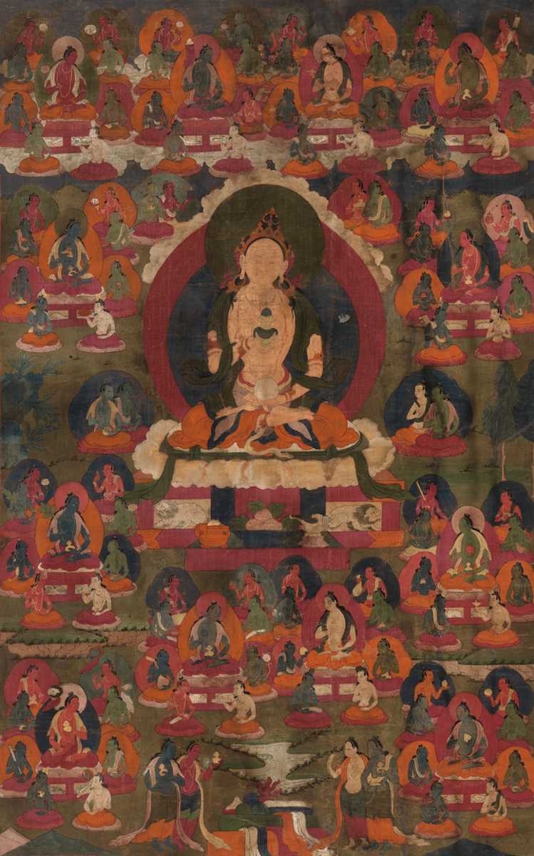 Lot 527 - A THANGKA OF SHERAB CHAMMA, TIBET, 18TH CENTURY