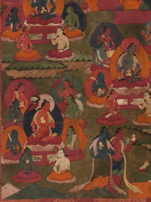 Lot 527 - A THANGKA OF SHERAB CHAMMA, TIBET, 18TH CENTURY