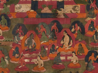 Lot 527 - A THANGKA OF SHERAB CHAMMA, TIBET, 18TH CENTURY