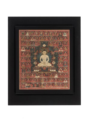 Lot 191 - A RARE AND EARLY THANGKA OF KUNTU ZANGPO, TIBET, 15TH CENTURY