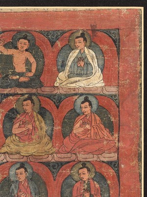 Lot 191 - A RARE AND EARLY THANGKA OF KUNTU ZANGPO, TIBET, 15TH CENTURY