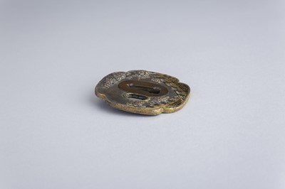 Lot 451 - A SHIBUICHI TSUBA WITH FLOWERING CHERRY TREES, EDO