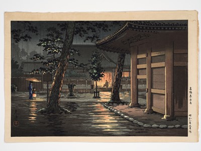 Lot 97 - TSUCHIYA KOITSU (1870-1949), SENGAKUJI TEMPLE AT TAKANAWA
