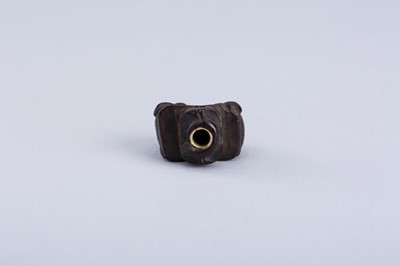 Lot 380 - INTERIOR OF A WOOD KARAKURI NETSUKE WITH TWO IMMORTALS PLAYING SUGOROKU, EDO PERIOD