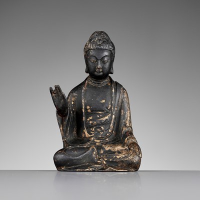 Lot 156 - A BRONZE FIGURE OF A BUDDHA, CHINA, FIVE DYNASTIES - NORTHERN SONG DYNASTY (907-1126)