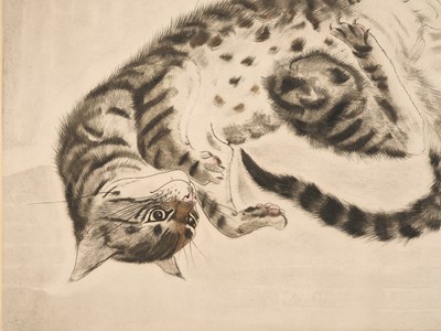 Lot 85 - LEONARD TSUGUHARU FOUJITA (1886-1968), TWISTING CAT, FROM LES CHATS