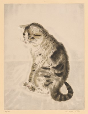 Lot 86 - LEONARD TSUGUHARU FOUJITA (1886-1968), SEATED CAT, FROM LES CHATS