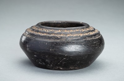 Lot 289 - A CHINESE BLACK POTTERY JAR, NEOLITHIC PERIOD