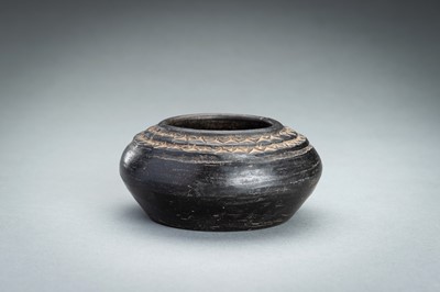 Lot 289 - A CHINESE BLACK POTTERY JAR, NEOLITHIC PERIOD