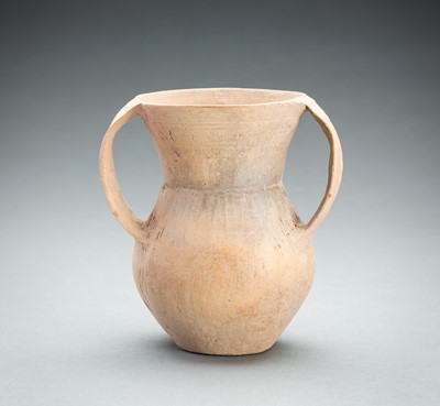 Lot 290 - A PALE ORANGE POTTERY AMPHORA, NEOLITHIC PERIOD