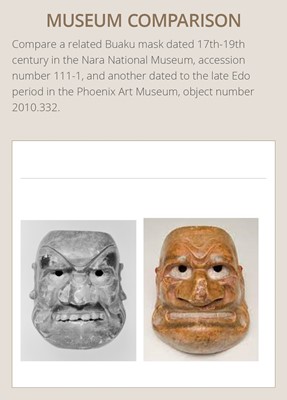 Lot 835 - TADATOSHI: A FINE NAGOYA SCHOOL WOOD MASK NETSUKE OF BUAKU