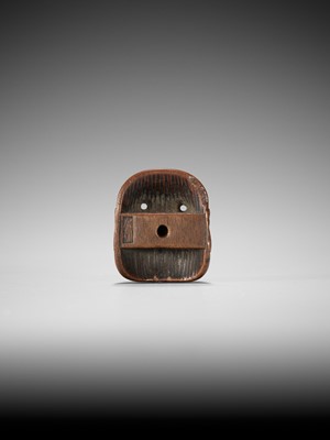 Lot 835 - TADATOSHI: A FINE NAGOYA SCHOOL WOOD MASK NETSUKE OF BUAKU