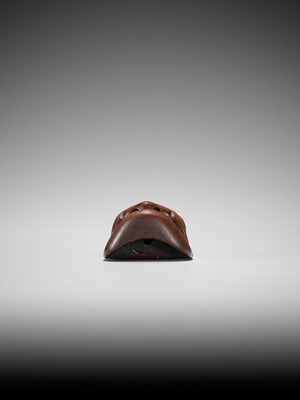Lot 835 - TADATOSHI: A FINE NAGOYA SCHOOL WOOD MASK NETSUKE OF BUAKU