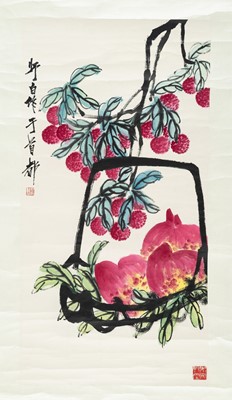 Lot 279 - ‘PEACHES AND LYCHEE’ BY LOU SHIBAI (1918-2010)