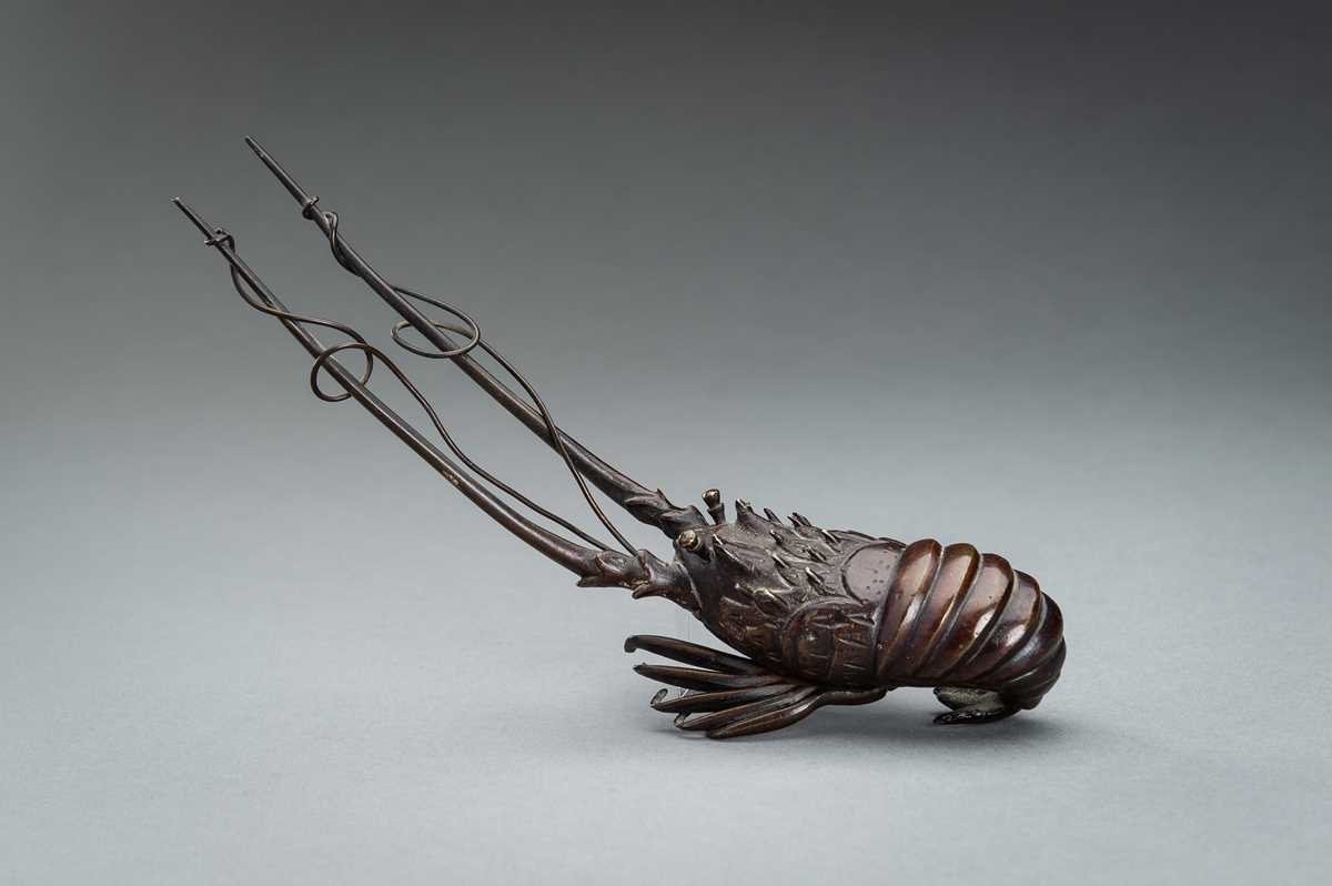 Lot 13 - A BRONZE OKIMONO OF A SPINY LOBSTER, MEIJI