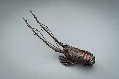 Lot 13 - A BRONZE OKIMONO OF A SPINY LOBSTER, MEIJI