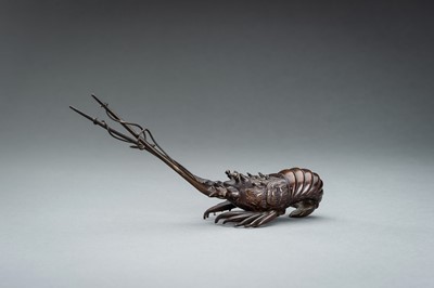 Lot 13 - A BRONZE OKIMONO OF A SPINY LOBSTER, MEIJI