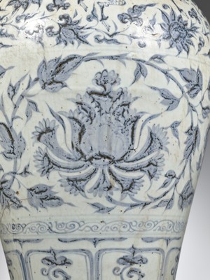 Lot 79 - A BLUE AND WHITE ‘PEONY, PHOENIX AND LONGMA’ VASE, MEIPING, CHINA, 14TH-15TH CENTURY