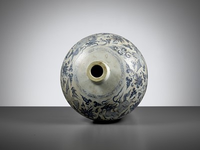 Lot 79 - A BLUE AND WHITE ‘PEONY, PHOENIX AND LONGMA’ VASE, MEIPING, CHINA, 14TH-15TH CENTURY